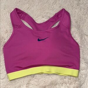 Nike Pink and Yellow Sports Bra